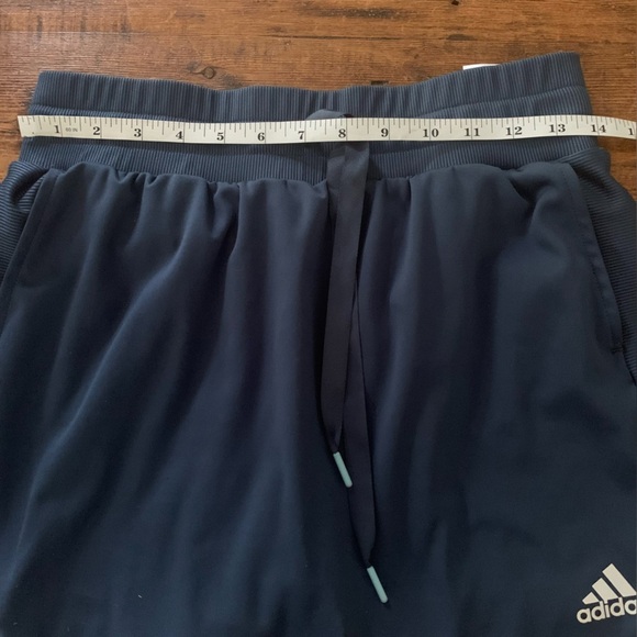 Adidas Navy Athletic Skirt Skort Graphic Trim Round Hem Zip Pocket Sz M - Picture 4 of 8
